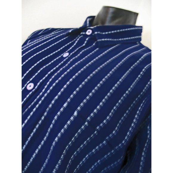 Tasso Elba, Men's , Dress Shirt, Blue Striped Checked, no iron, XXL - Picture 2 of 8